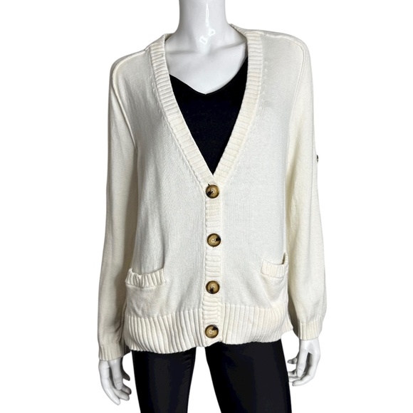 MICHAEL Michael Kors White Long Sleeve Cardigan - Picture 3 of 9